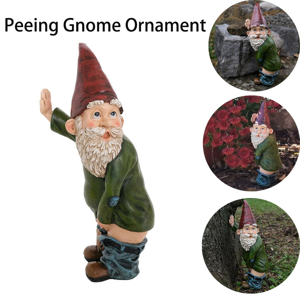 

Funny Peeing Statue Gnome for Lawn Ornaments Resin Figurines Naughty Indoor or Outdoor Home Decor