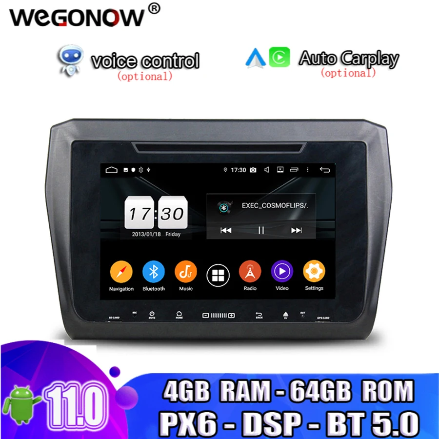 DSP Android 10 0 Octa 8 Core 4GB RAM + 64GB Автомобильный DVD-плеер GPS navi Map Car RDS Radio wifi Bluetooth 5 для SUZUKI SWIFT