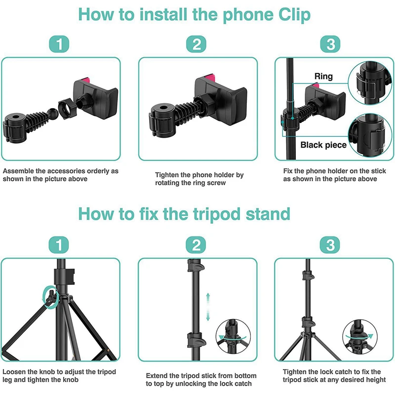 Selfie Ring Light Dimmable LED Video USB Lamp with Retractable Tripod for Makeup Live Studio | Электроника