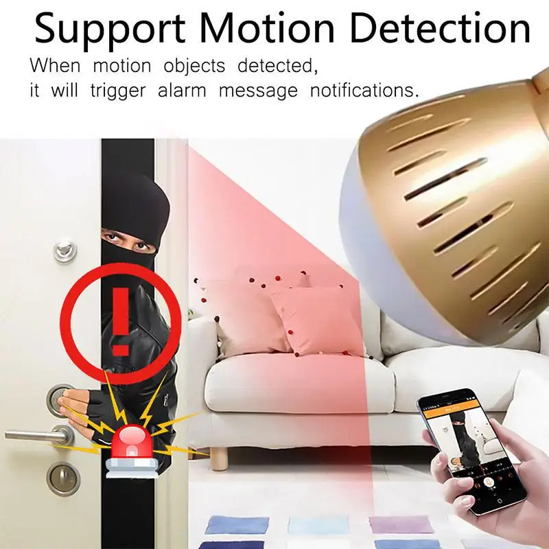 

1080P HD 360 Panoramic Wifi IP Camera Light Bulb Home Security Video Camera