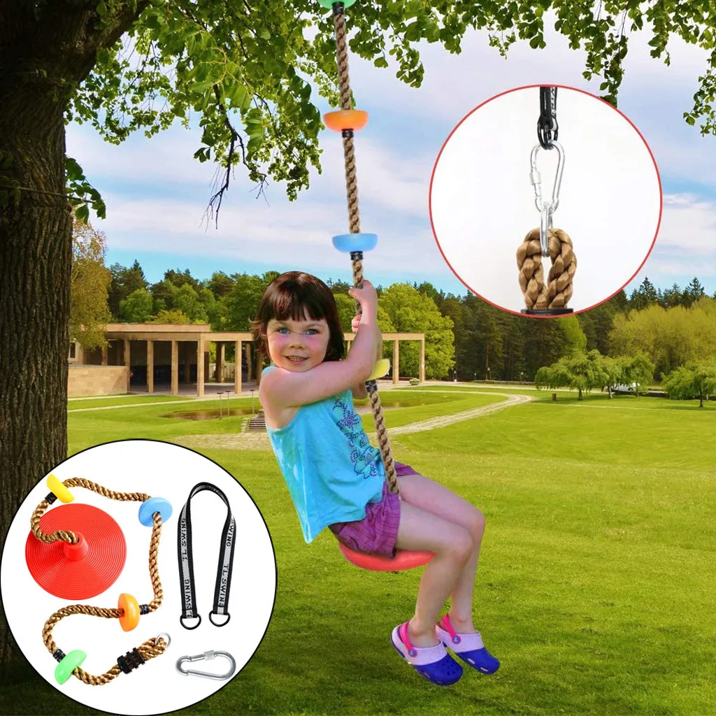 

Kids Tree Swing Climbing Rope With Platforms,disc Tree Swing Seat,outdoor Indoor Swings And Swing Set Playground Accessories