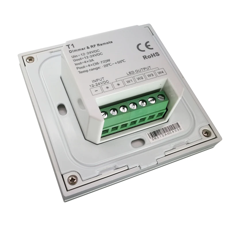 Выключатели со светодиодным индикатором 12 V/24 V Вход 3Ax4CH 12A 144W Выход сенсорный Панель настенный диммер контроллер Led один Цвет ленты Диммер T1