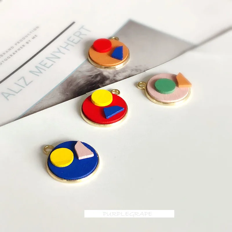 Цветные круглые деревянные серьги из серебра 925 пробы дерева в стиле ретро