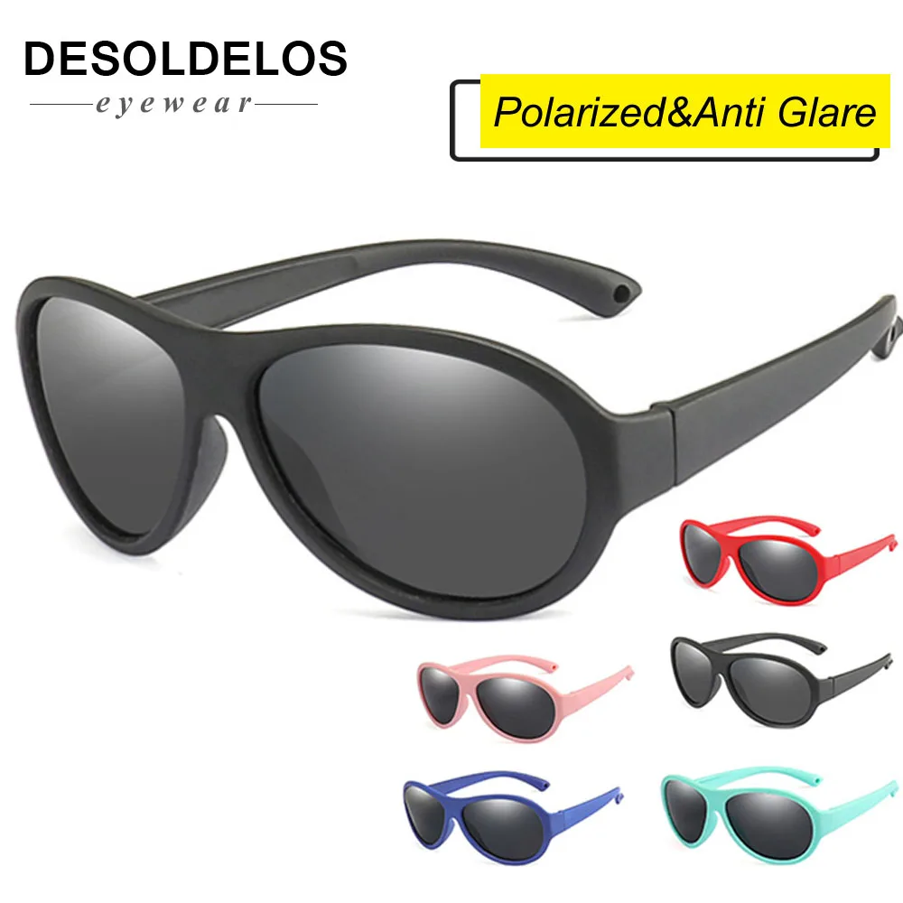 Очки солнцезащитные DD TR90 детские поляризационные овальные силиконовые