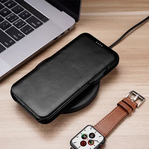 langsidi luxury genuine leather flip cover case for iphone 12 pro max 11 13 pro max xr 8plus xs max protection book case black free global shipping