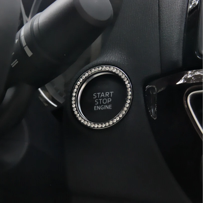 Кристальный стикер для кнопки запуска и остановки двигателя с одним ключом для автомобиля Hyundai IONIQ Creta Tucson i10 i20 i30 ix35 i40 ix55 Santa