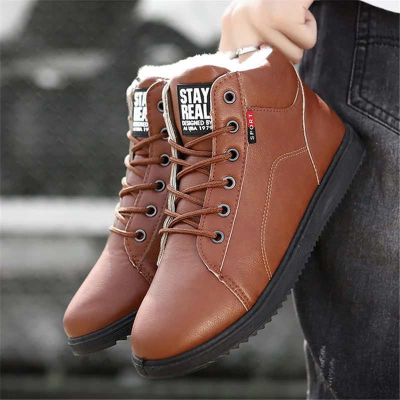 

2022 warm Ankle boots men winter boots men Rubber work shoes warm fur snow boots men wear-resistant male botas hombre sneakers