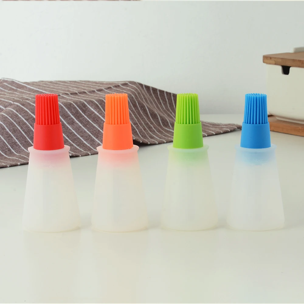 XYj 1 шт. портативная силиконовая бутылка для масла с щеткой фотощетки жидкое масло