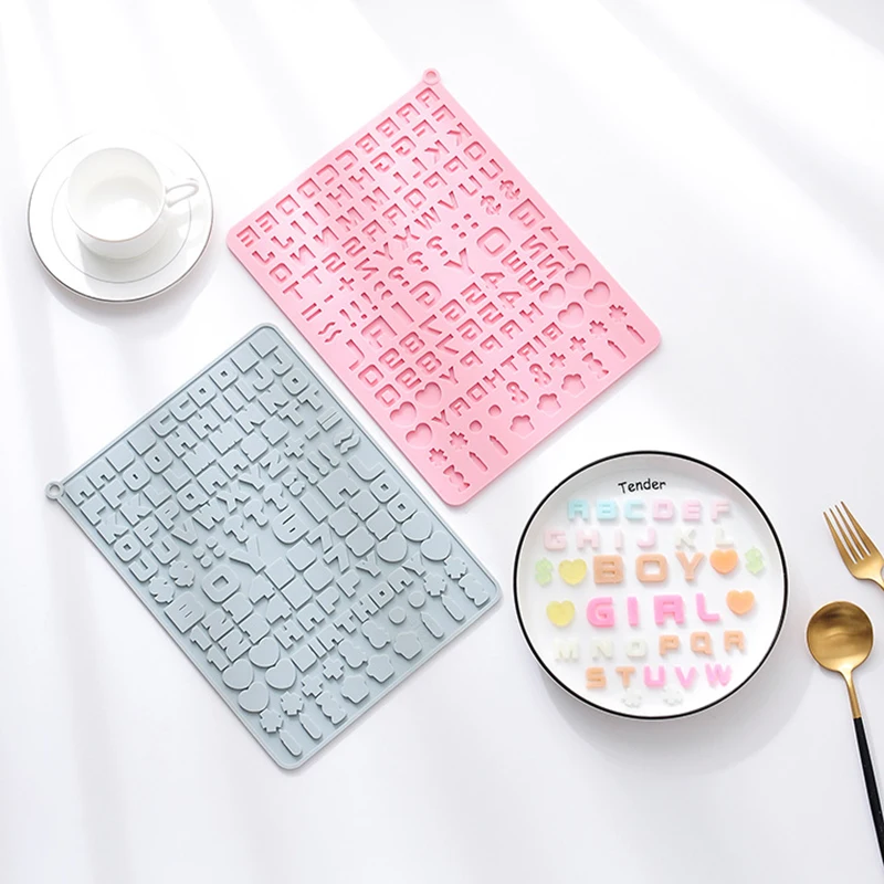 

3D English Letter Number Symbol Silicone Mold Chocolate Cookie Muffin DIY Baking Tool Sponge Mousse Dessert Cake Decorating