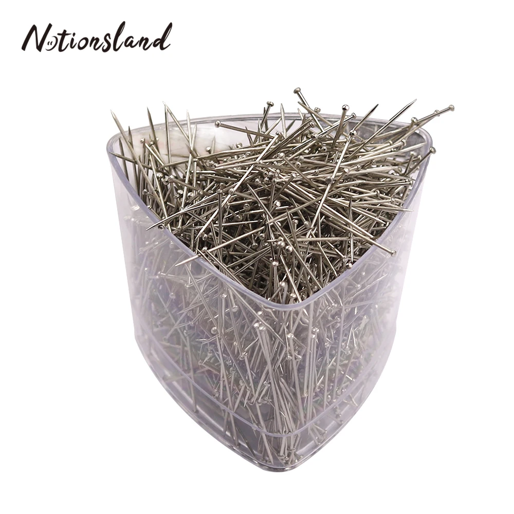 1000 шт./корт. Серебряные прямые Булавки 30 мм из нержавеющей стали швейные тонкие