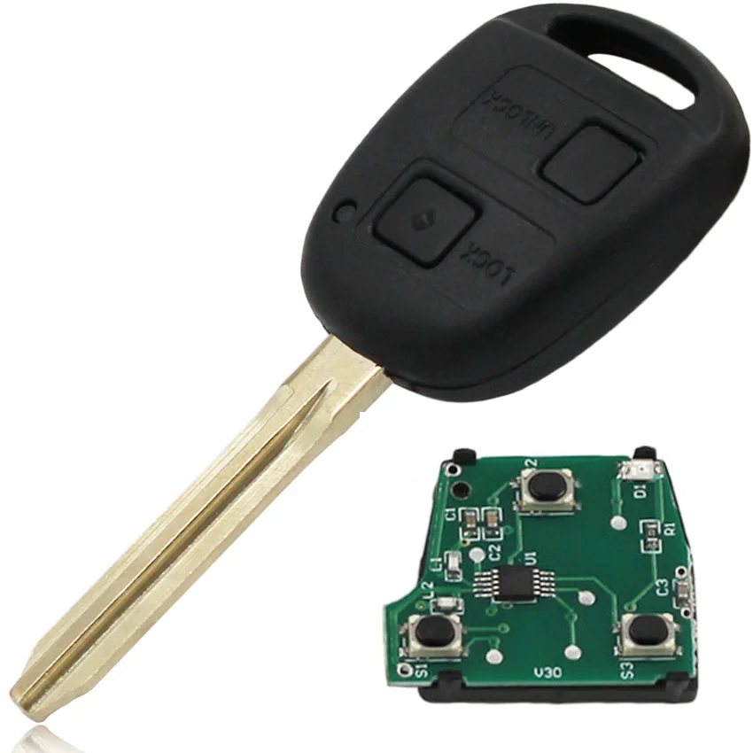 Ключ дистанционного управления с 2 кнопками 433 МГц и чипом 4D67 для Toyota RAV4 Previa Land