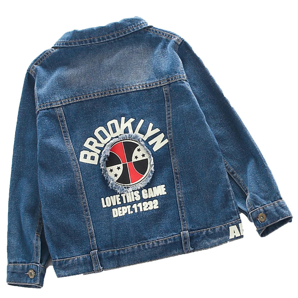 

For 3-12 Years Spring Autumn Casual Jacket Girls Ripped Holes Jeans Coats Little Boys Girls Denim Outerwear Children Costume
