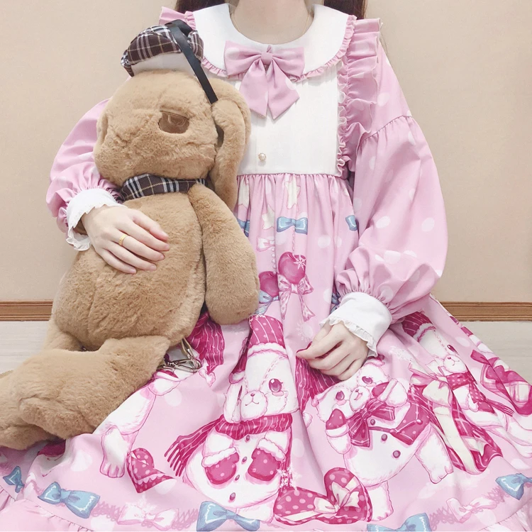 Милое женское платье Мишки Тедди в стиле &quotЛолита&quot с длинными