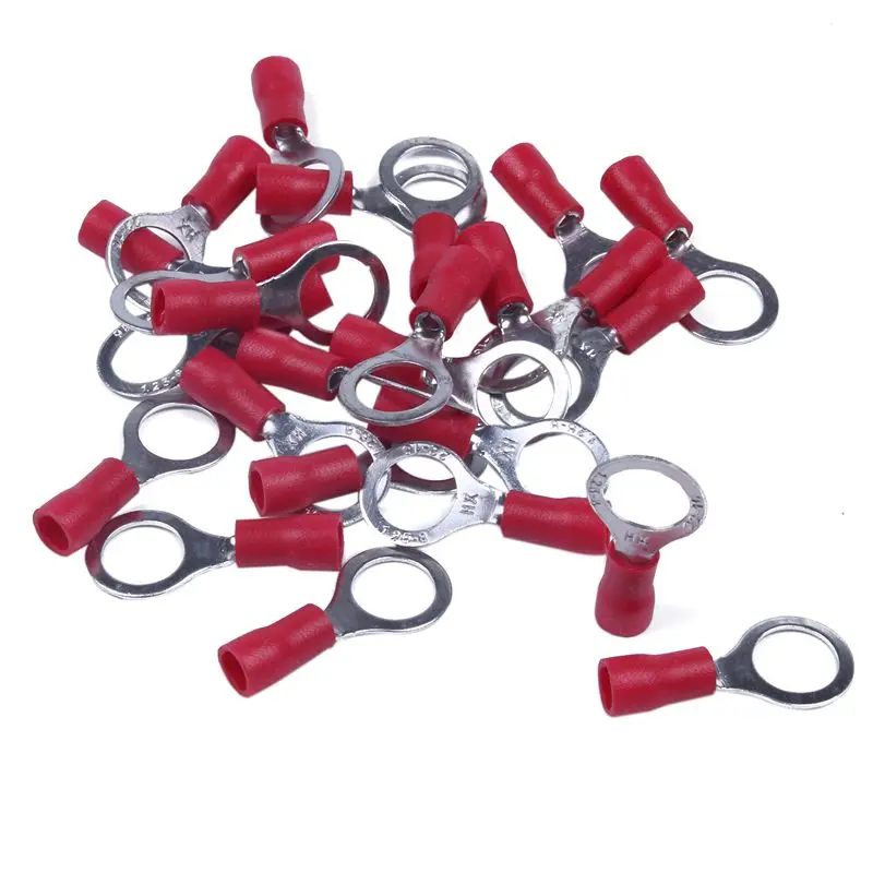 25 шт. изолированный обжимной кольцевой клеммный провод разъем 22 16AWG