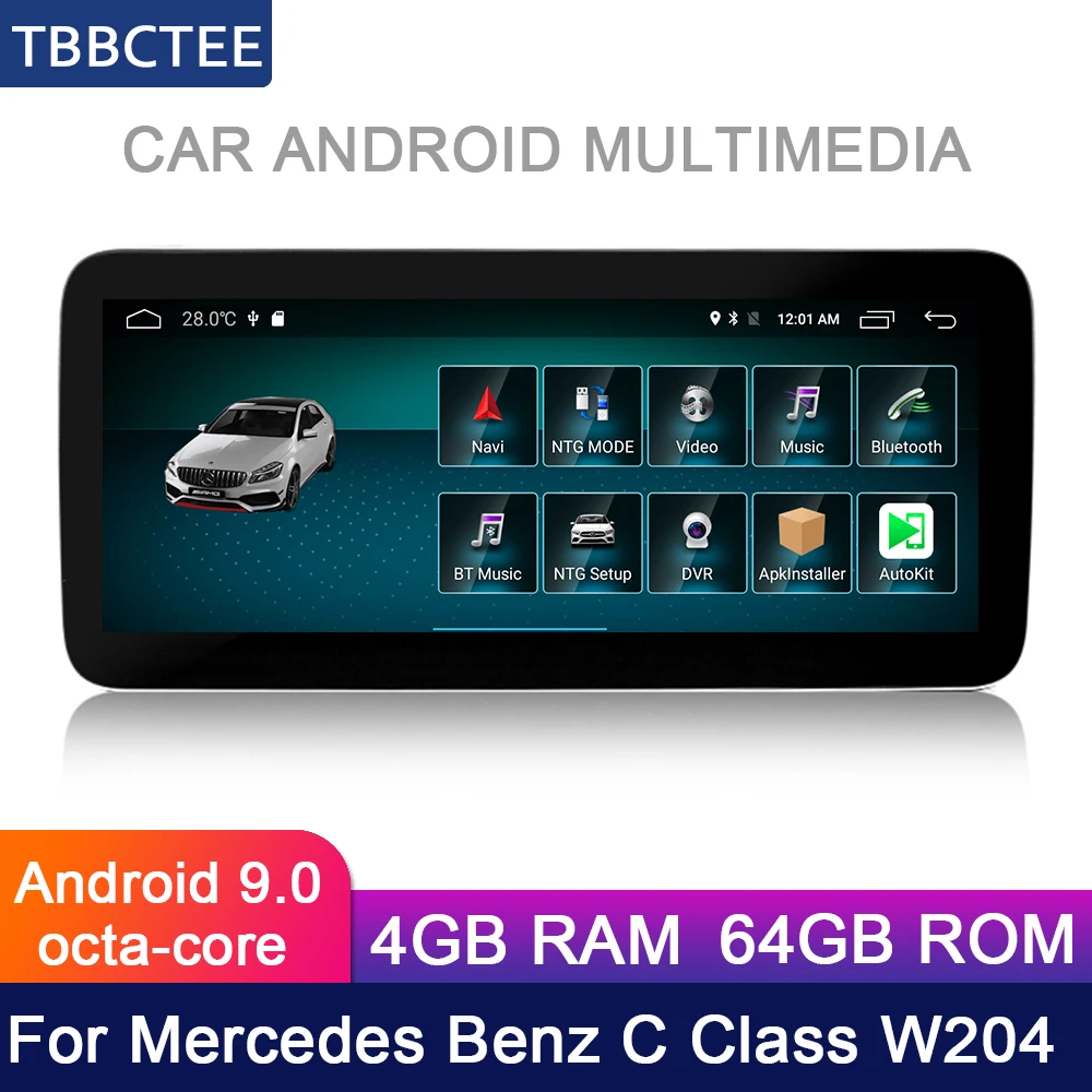 10 25 дюймов 4G + 64G Android для Mercedes Benz MB C Class W204 2011 ~ 2014 NTG Автомобильный мультимедийный