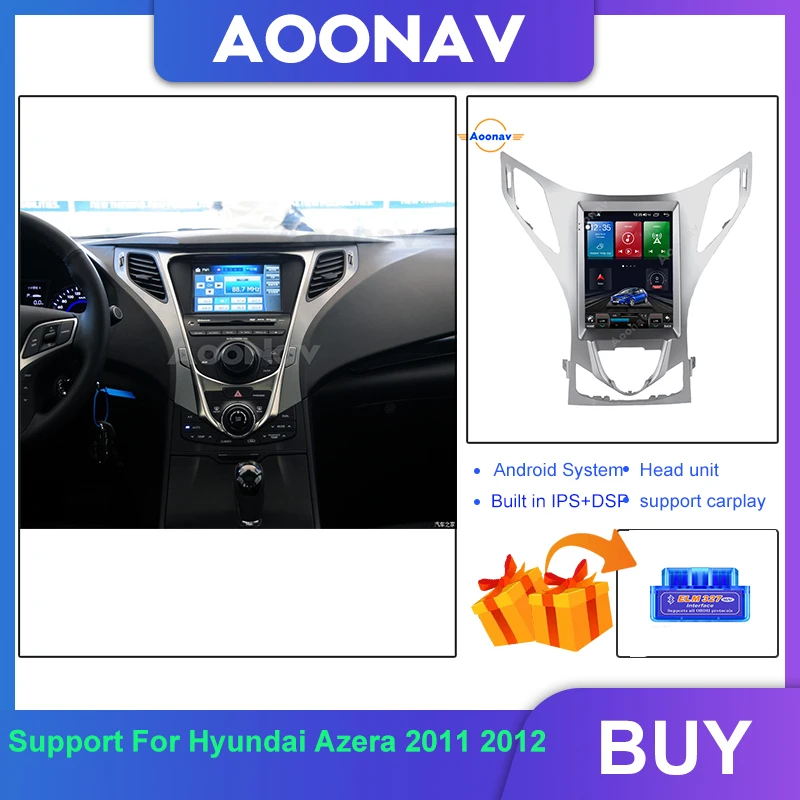 

Автомагнитола для Hyundai Azera 2011 2012, вертикальный экран, GPS-навигация, Авторадио, система Android, мультимедийный плеер