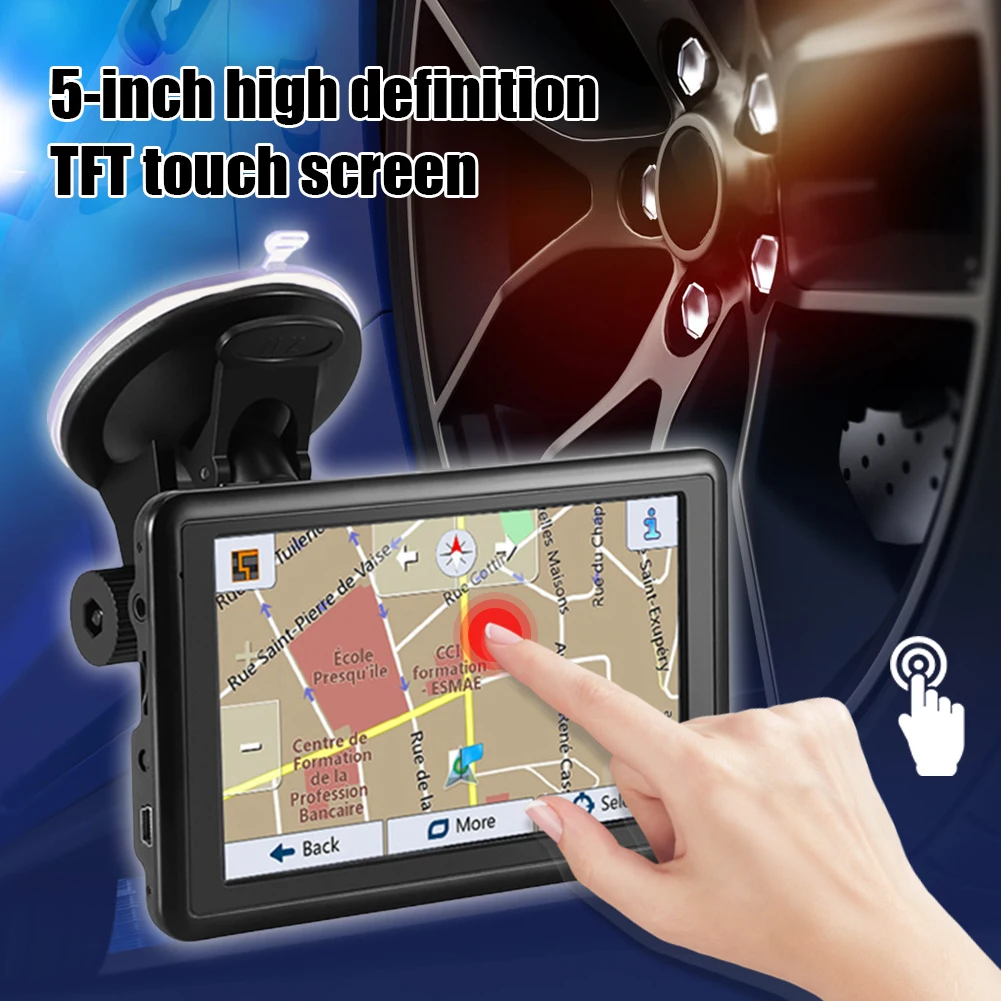 Портативный автомобильный GPS-навигатор 5 дюймов 4 Гб TFT сенсорный экран HD GPS FM