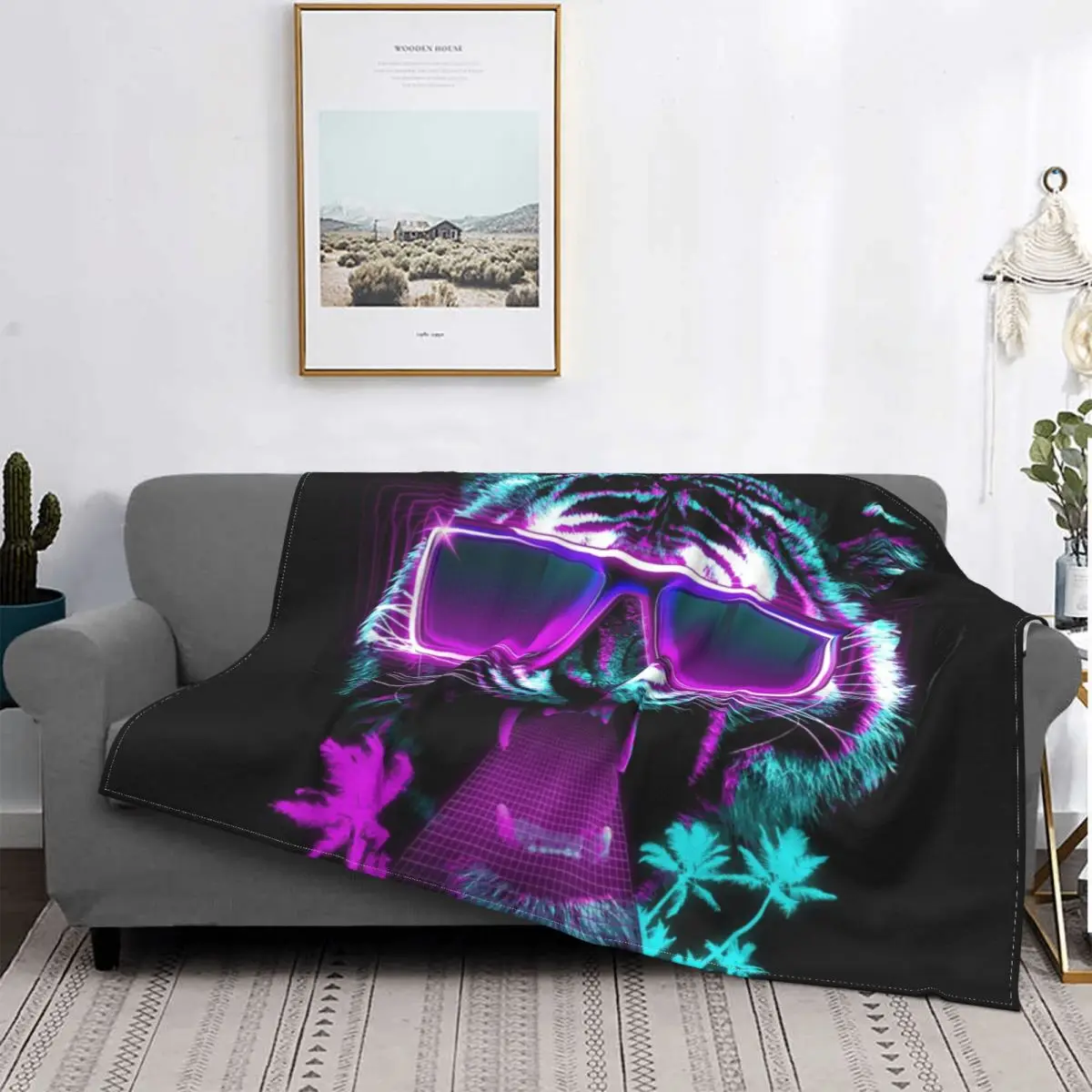 

Mantas de Arte de Tigre, decoración de felpa de lana de Coral, ropa de cama para dormitorio, colcha para sofá