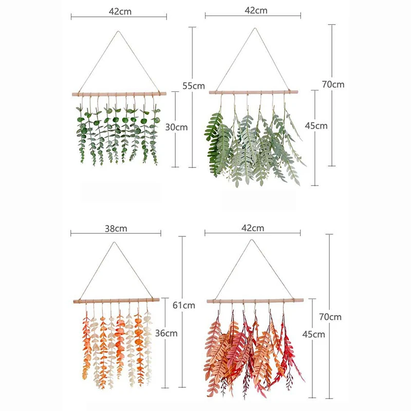 

Artificial Fake Green Orange Plants Eucalyptus Leaves Wall Hanging Decor Home Living Room Room Door Nordic Style Decoration 1pcs