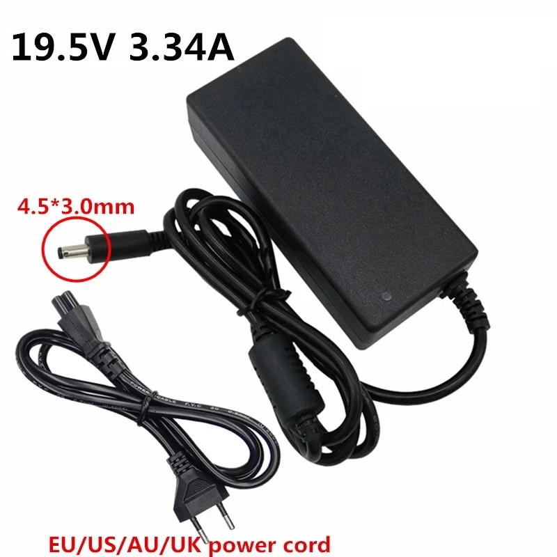 

19.5V 3.34A Laptop 4.5*3.0mm AC DC Power Adapter Charger Supply Adaptor For Dell Inspiron 15 3551 3552 3558 EU US UK AU Plug