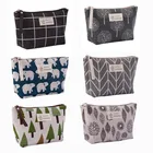 1 шт., Женская клетчатая дорожная косметичка, сумка для макияжа, сумочка, кошелек на молнии, сумка для косметики, органайзер для косметики