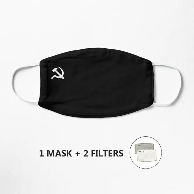

Маска для лица с молотком и серпом, многоразовая маска с фильтром и активированным углем для детей и взрослых