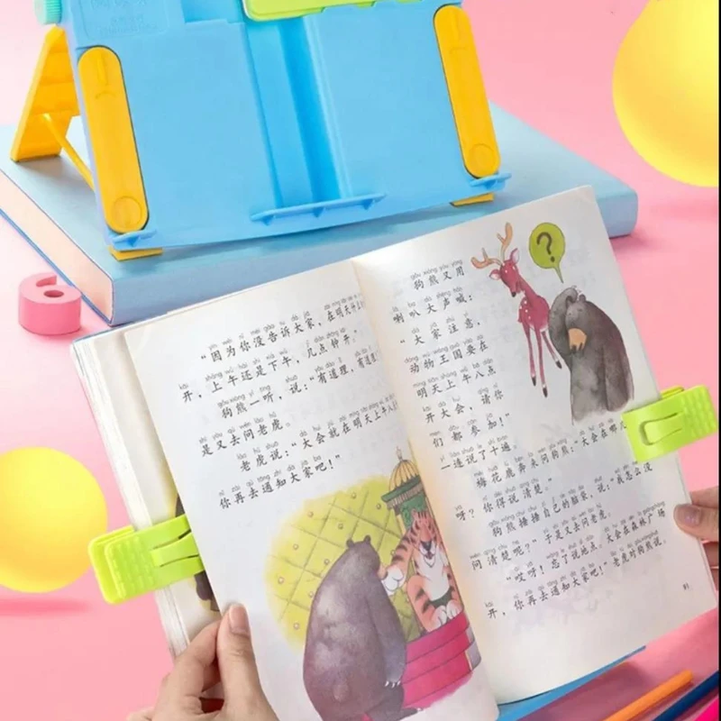 

Adjustable Kids Children Reading Shelf Holder Portable Folding Book Stand Support Desk Organizer for Office School Supplies