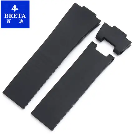 BRETA 25*12 мм водонепроницаемый силиконовый резиновый stap черный коричневый синий ремешок для часов для Ulysse Nardin морской Diver ремешки для часов