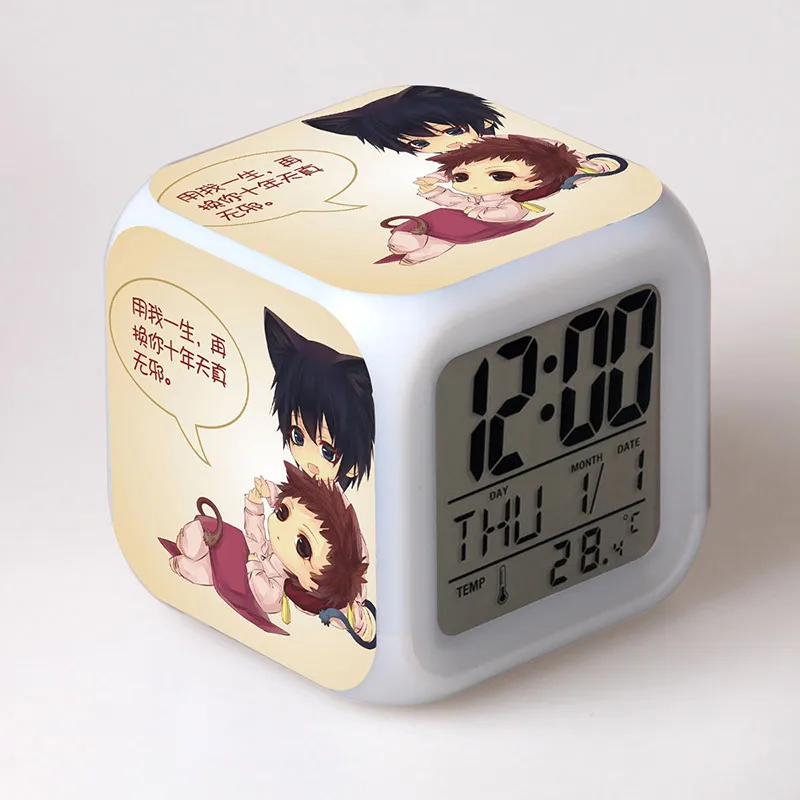 Светодиодный Красочные стетящиеся волосы цифровые будильники сенсорный