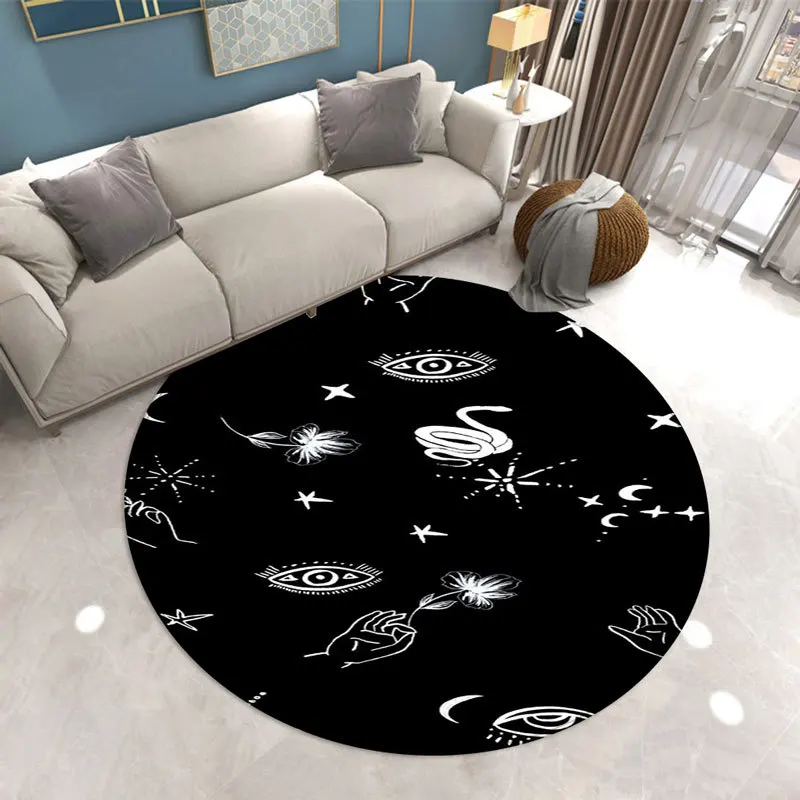 Коврик с черепом современный круглый ковер для гостиной коврики стульев на