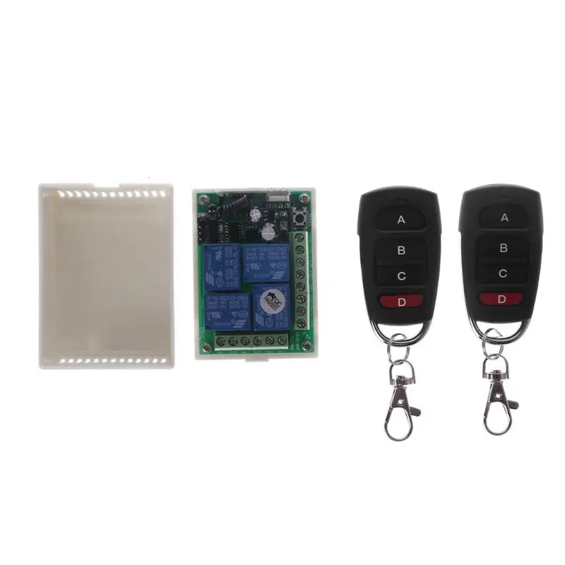 12V 4CH Channel Relay Wireless RF Remote Control Switch 2 Transmitter+Receiver | Электроника