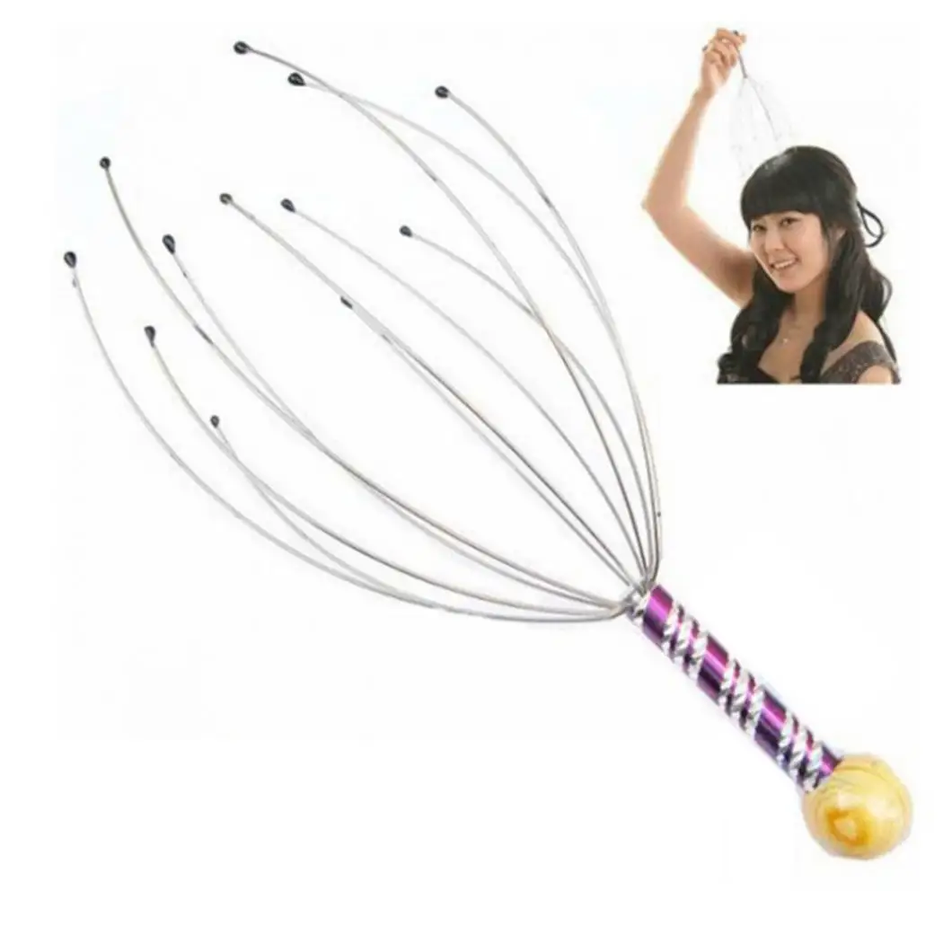 Гравированный проволочный массажер для головы осьминога расслабляющий головной