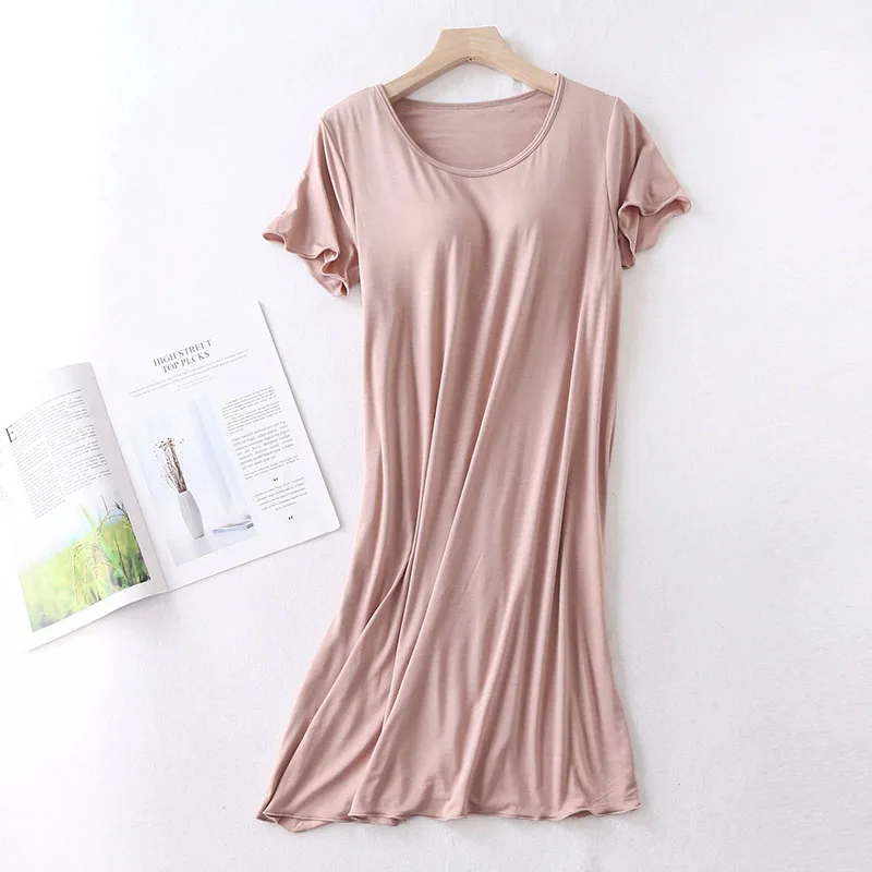 Sanderala женская ночная сорочка из модала пикантная рубашка с оборками мягкая