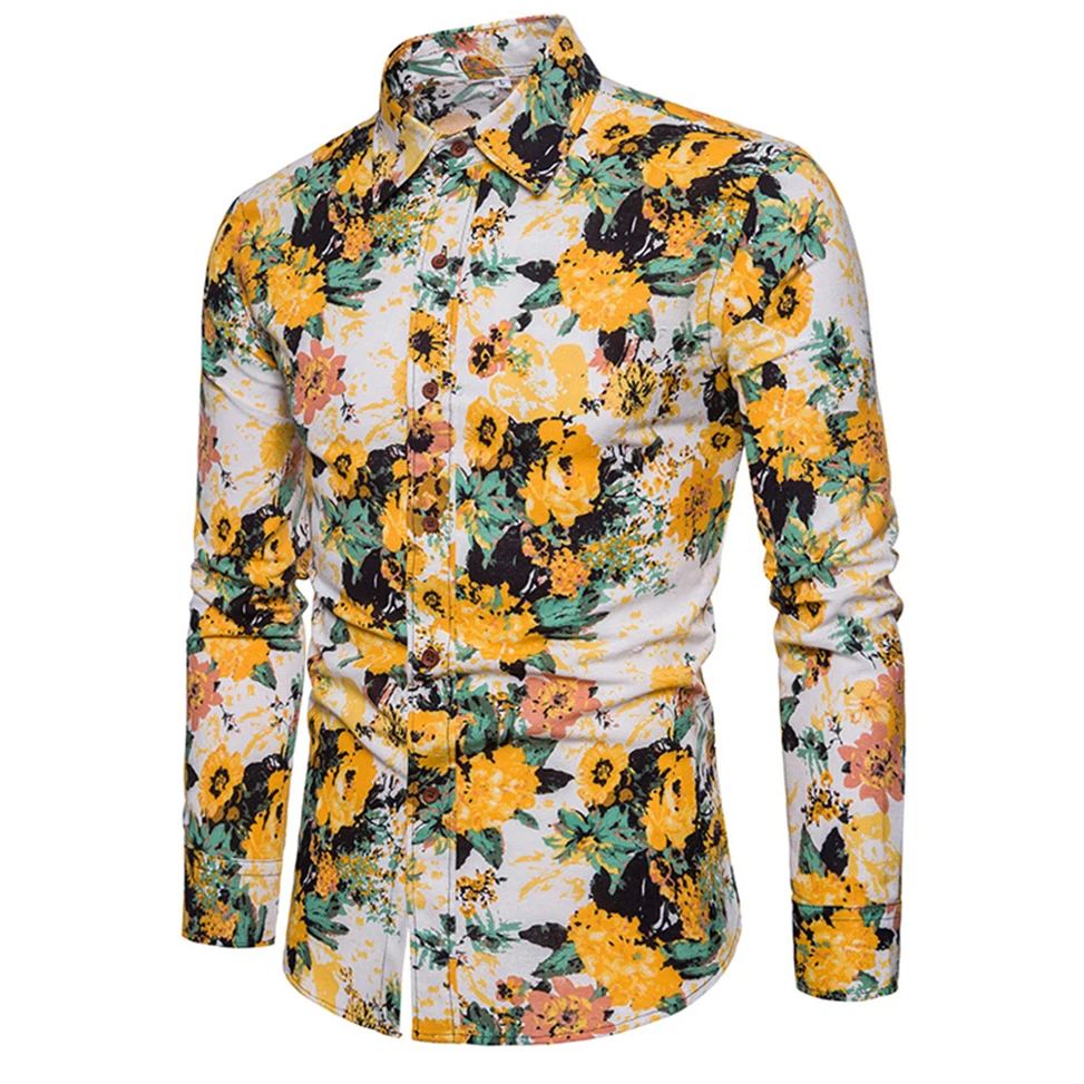 Shirt C Гавайский комплект 5XL, цветочные мужские вечерние костюмы для фитнеса, винтажный спортивный костюм размера плюс, рубашка с длинным рукавом+ штаны с цветочным принтом, уличная одежда - Color: Shirt C