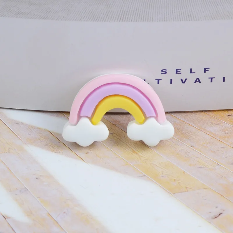 

20PCS/Pack Frosted Cloud Rainbow Planar Resin Earring Decorative Materials Phone Case Brooch Epoxy Accessory DIY Craft Supplies