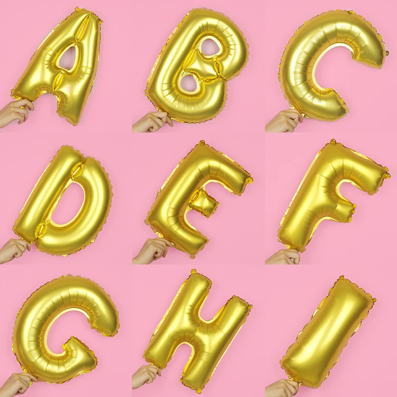 16 дюймовые золотые a z воздушные шары из фольги с буквами алфавита для свадебного