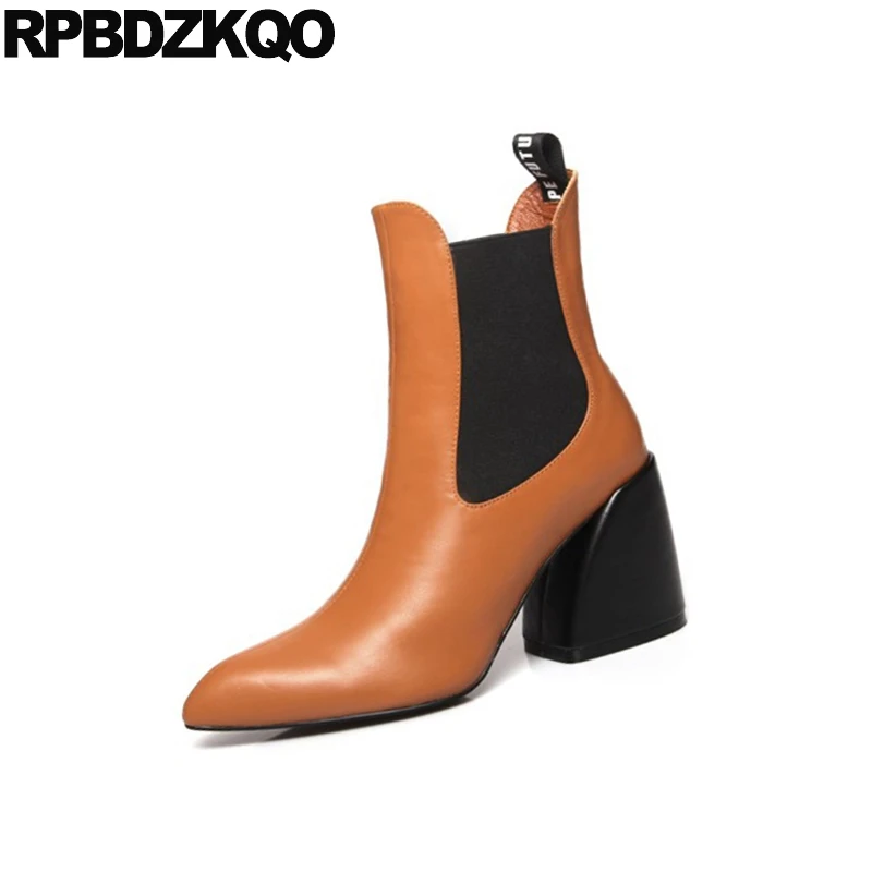 Ботинки Челси женские без шнуровки роскошные брендовые элегантные полусапожки