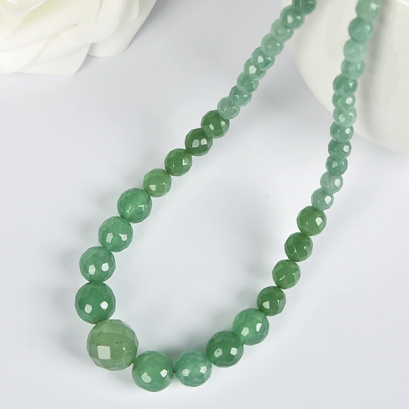 Натуральный зеленый халцедон камня яшмы размер 6 14 мм Вырезать ожерелье с башней