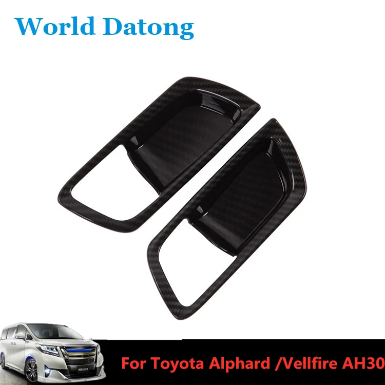 

Car Interor Door Handle Bowl Cover ABS Trim 2pcs for Toyota Alphard / Vellfire AH30 2016-2019 Carbon Fiber Drawing