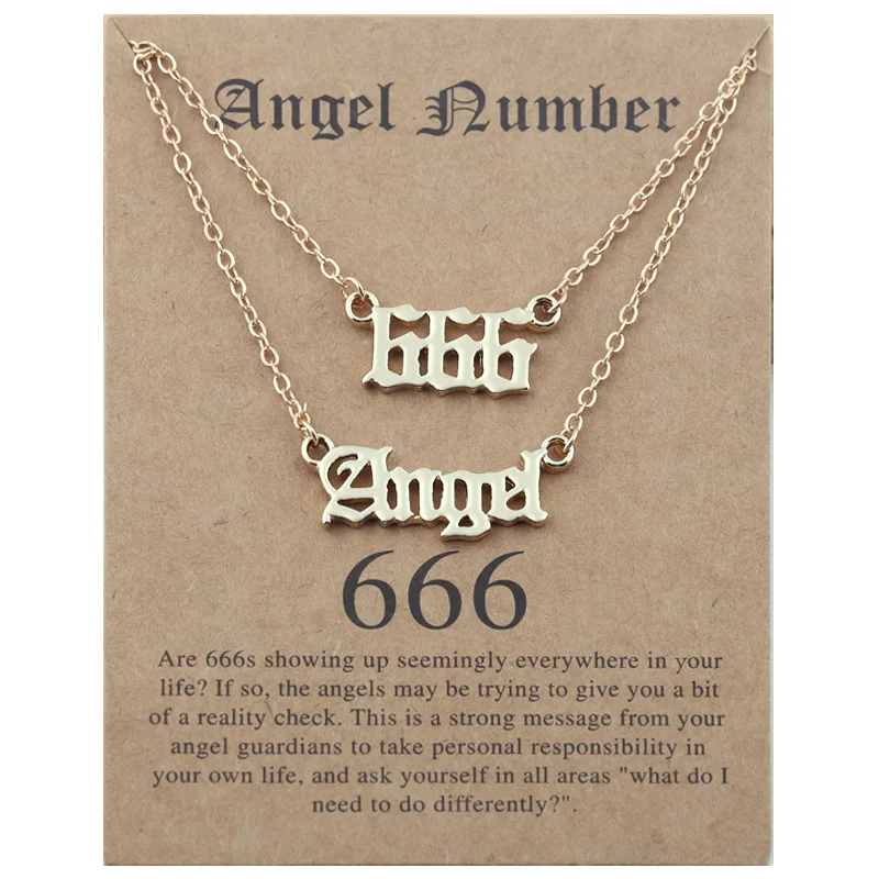 

Vintage Old-fashioned Numbers Angle Necklace 111 222 333 444 555 666 777 888 999 For Women Men Lucky Number Necklaces Jewelry