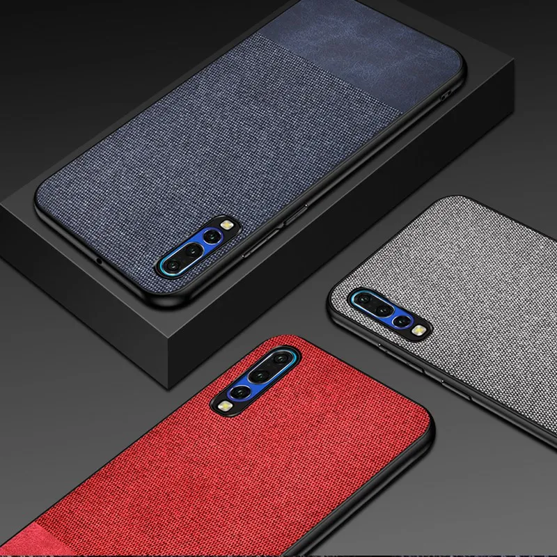 leather cloth texture silicone soft frame back cover case for huawei p30 pro case for huawei p30 lite capa ultra slim shockproof free global shipping