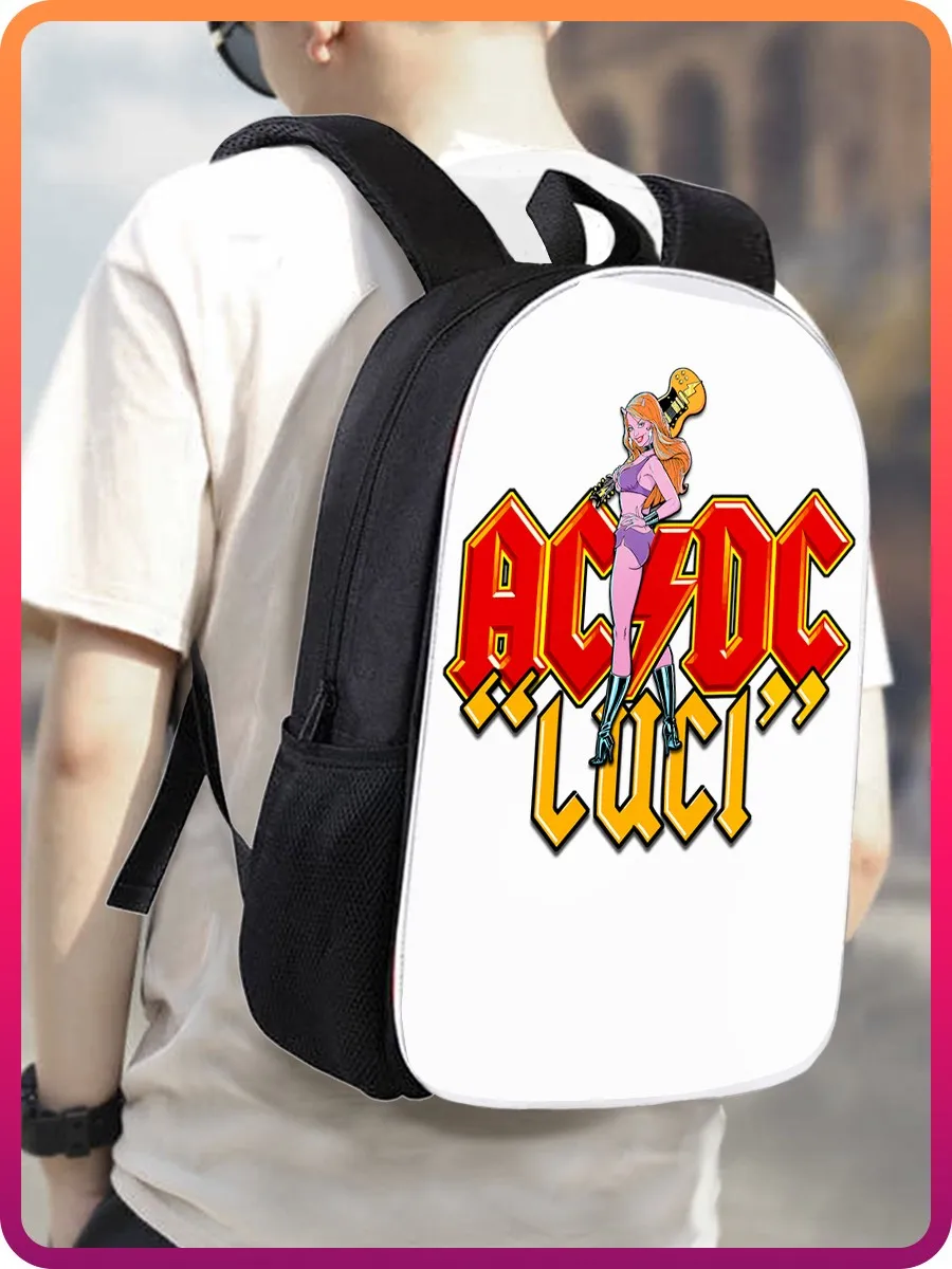 Рюкзак ac dc (Эй-си ди-си музыка рок rock Ангус Янг Брайан Джонсон рок-н-ролл Deep Purple Uriah