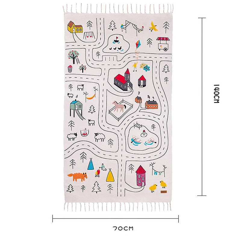 

Kids Playing Mats Kids Crawling Carpet Decoration Tassel Highway Playing Mat Crawling Carpets Children Living Room Decor Carpet
