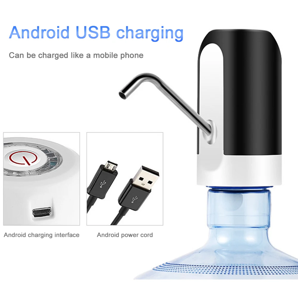 Электрический диспенсер ZILU, водяной насос с usb-кабелем, перезаряжаемый насос для бутылки воды, портативная беспроводная Питьевая Бутылка, посуда для напитков, инструмент