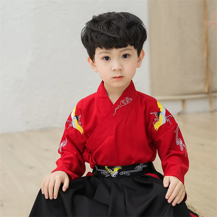 Детское платье кимоно танцевальные костюмы в японском стиле с вышивкой журавлей