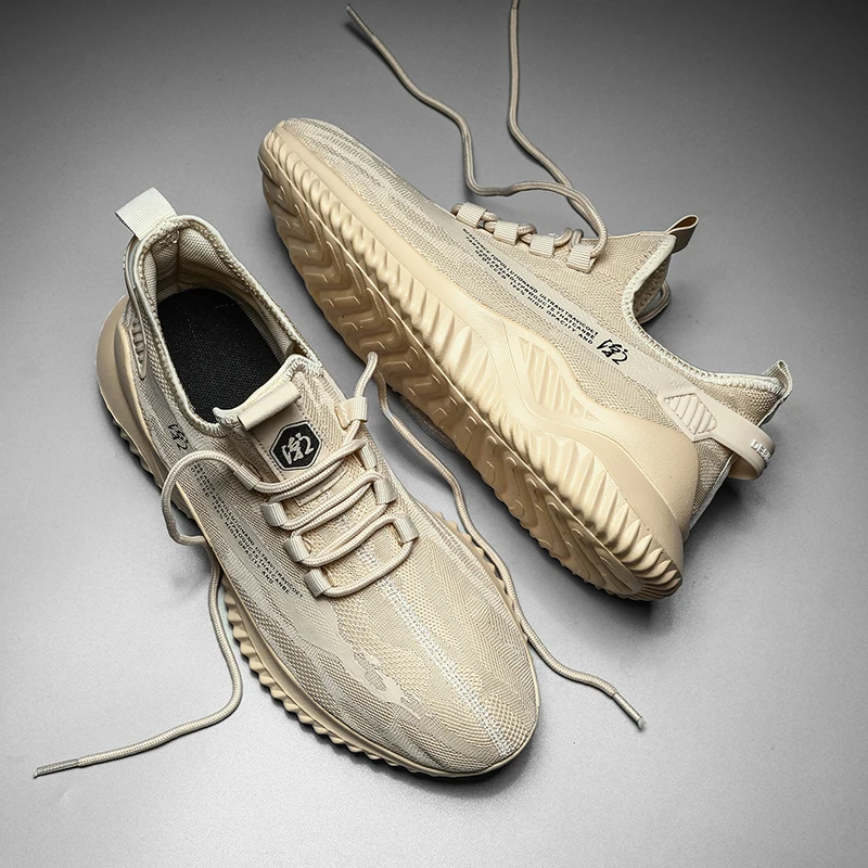 

Black Mens Causal Shoes Mesh Breathable Men Shoes Sneakers Luxury Fashion Beige White Walking Man Tennis Shoes 2021 Spring New