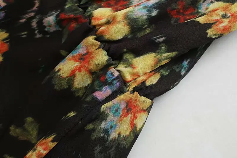 Женское повседневное мини-платье с оборками милое облегающее платье цветочным