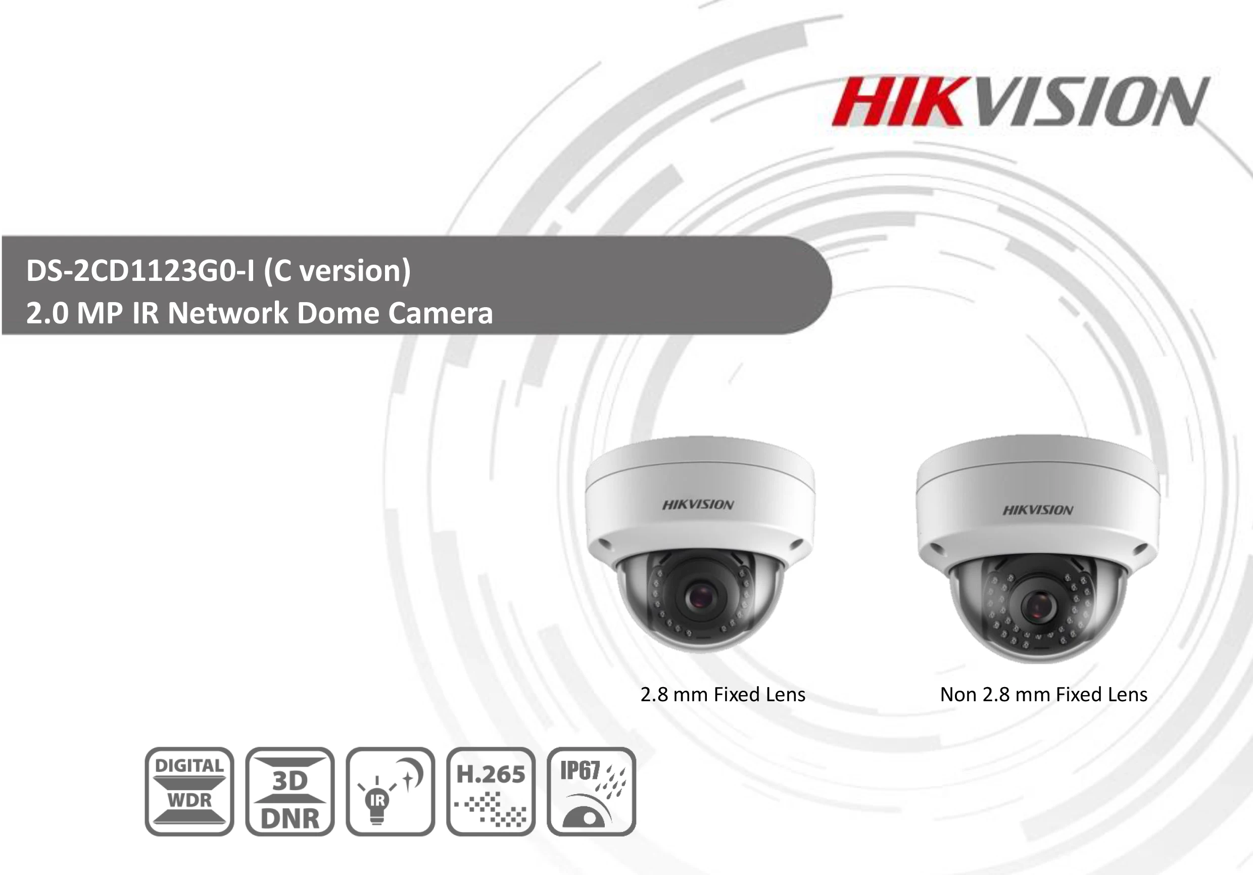Hikvision DS 2CD1121 I 2 мегапиксельная купольная ip камера POE с функцией 3D DNR IR 30m сеть IP67 H.265 +
