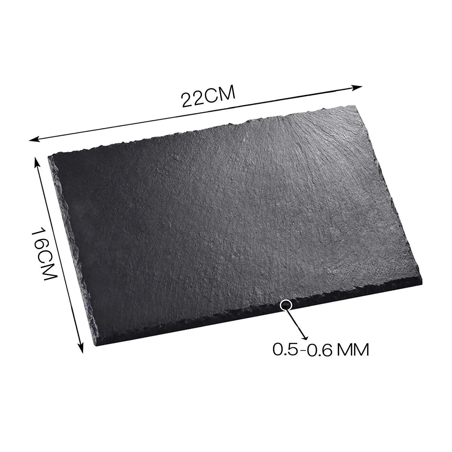 Прямоугольные тарелки для стейков MALACASA из натурального сланца 6 штук сланцевая