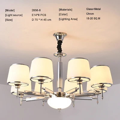 8 light Современный дизайн стеклянная люстра 6 головок прозрачная стеклянная лампа люстра для гостиной кухни черный/золотой светильник - Цвет абажура: 8 light